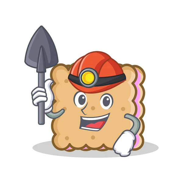 Miner biscoito personagem desenho animado estilo —  Vetores de Stock