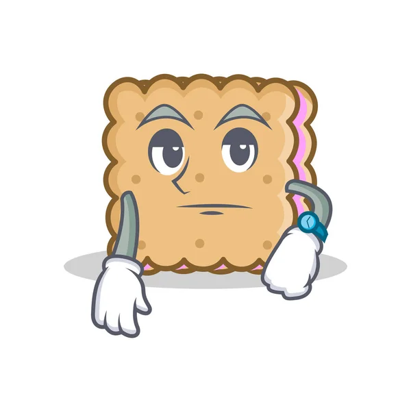 Attente biscuit personnage dessin animé style — Image vectorielle