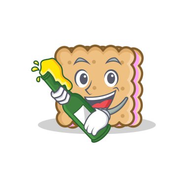 Bira bisküvi karikatür karakter stiliyle