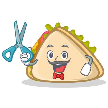 Sandviç karakter karikatür tarzı berber