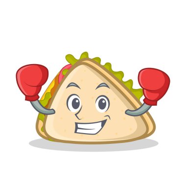 Boks sandviç karakter karikatür tarzı