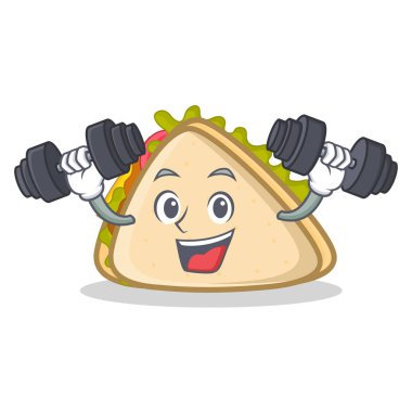 Fitness sandviç karakter karikatür tarzı