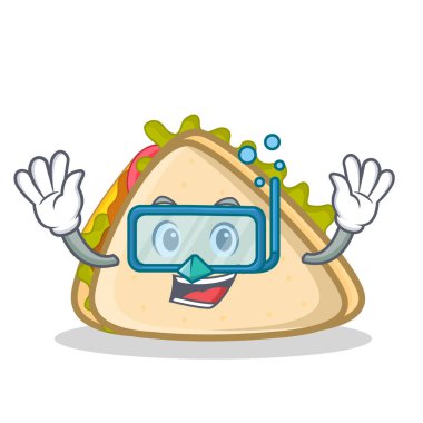 Dalış sandviç karakter karikatür tarzı