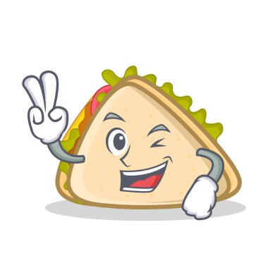 İki sandviç karakter karikatür tarzı parmak