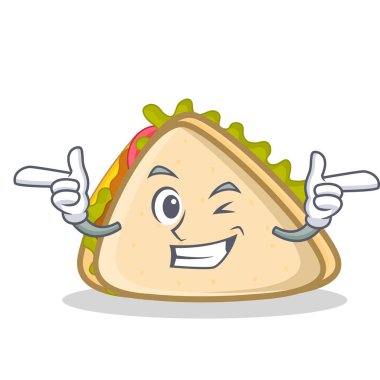 Wink sandviç karakter karikatür tarzı