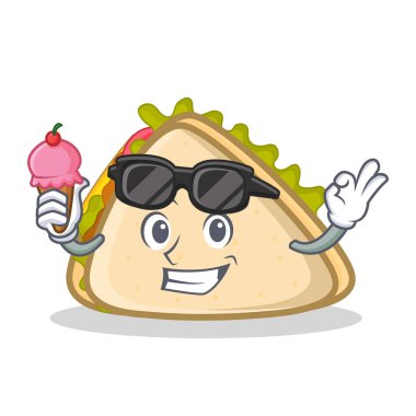sandviç karakter karikatür tarzı dondurma ile