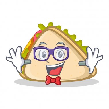Geek sandviç karakter karikatür tarzı