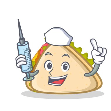 Hemşire sandviç karakter karikatür tarzı