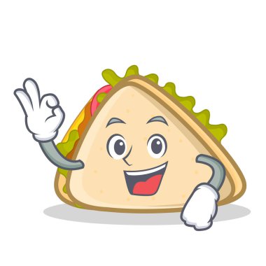 Sandviç karakter karikatür tarzı Tamam