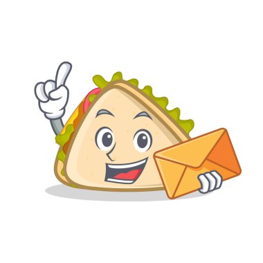 sandviç karakter karikatür tarzı zarf ile