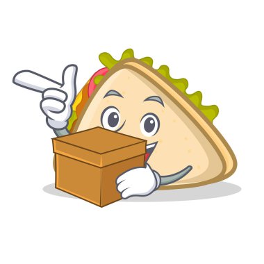 Kutusu sandviç karakter karikatür tarzı ile