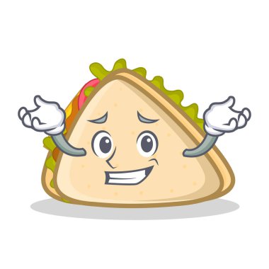 Sırıtan sandviç karakter karikatür tarzı