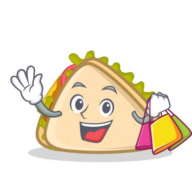 Sandviç karakter karikatür tarzı alışveriş