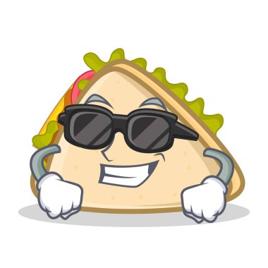 Süper cool sandviç karakter karikatür tarzı