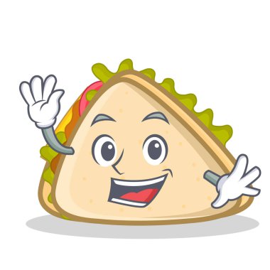 Sandviç karakter karikatür tarzı sallayarak