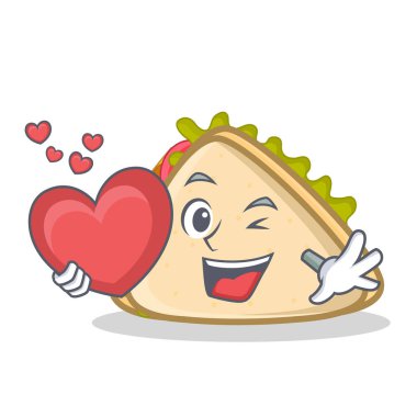 Aşk sandviç karakter karikatür tarzı ile