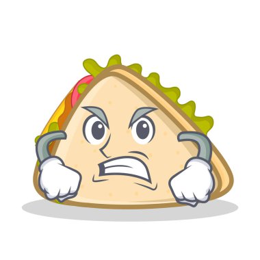 Kızgın sandviç karakter karikatür tarzı