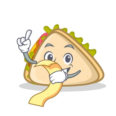 Menü sandviç karakter karikatür tarzı ile