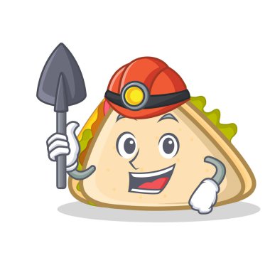 Madenci sandviç karakter karikatür tarzı