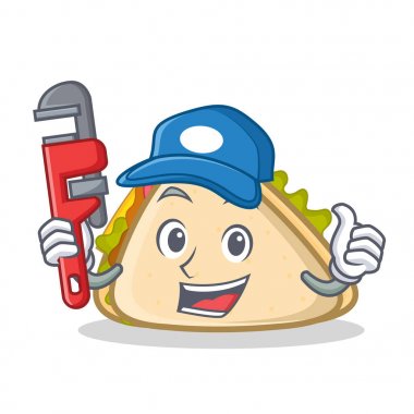 Tesisatçı sandviç karakter karikatür tarzı