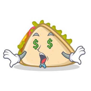 Para göz sandviç karakter karikatür tarzı