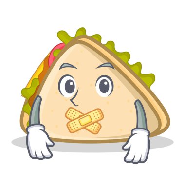 Sessiz sandviç karakter karikatür tarzı