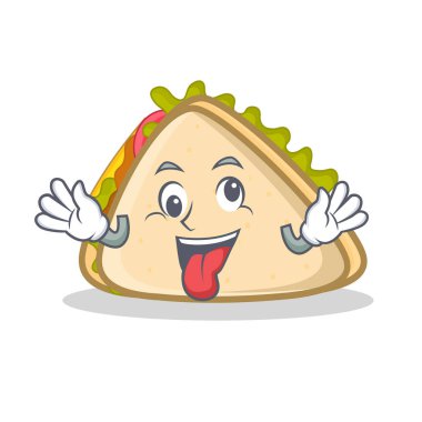 Deli sandviç karakter karikatür tarzı