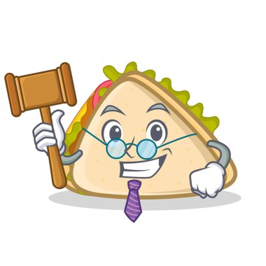 Yargıç sandviç karakter karikatür tarzı