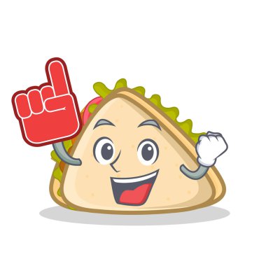 Köpük parmak sandviç karakter karikatür tarzı