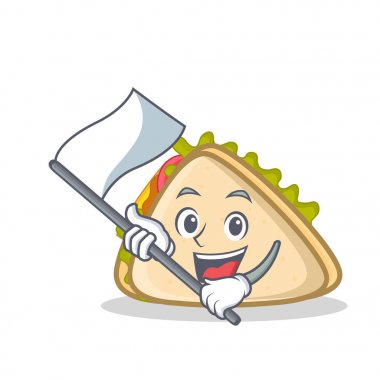 Bayrak sandviç karakter karikatür tarzı ile