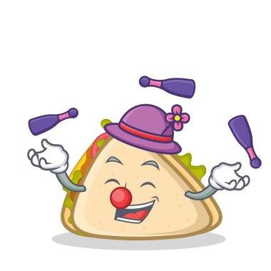 Sandviç karakter karikatür tarzı hokkabazlık