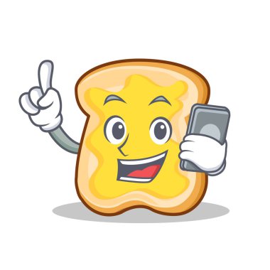 Telefon dilim ekmek çizgi film karakteri ile