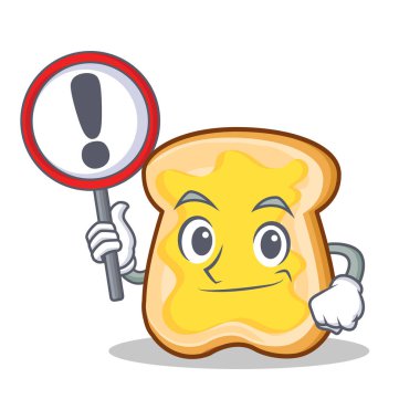 İşareti dilim ekmek çizgi film karakteri ile