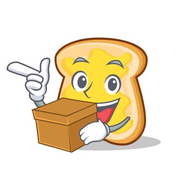 Kutu dilim ekmek çizgi film karakteri ile