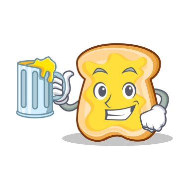 Suyu dilim ekmek çizgi film karakteri ile