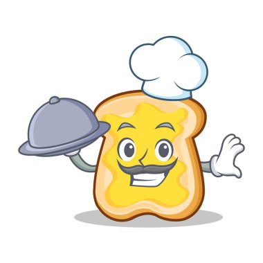 Şef gıda dilim ekmek çizgi film karakteri ile