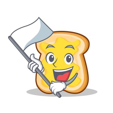 Bayrak dilim ekmek çizgi film karakteri ile