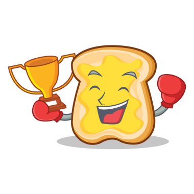 Boks şampiyonu dilim ekmek çizgi film karakteri