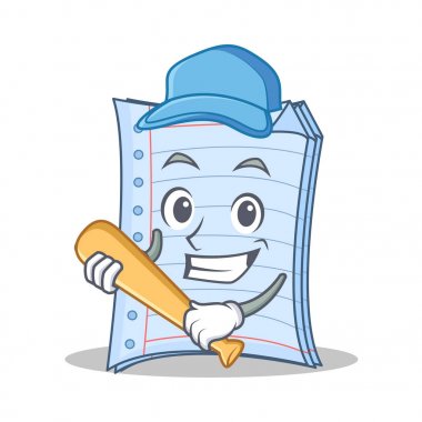 Oyun beysbol defter karakter karikatür tarzı