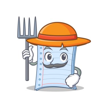 Çiftçi defter karakter karikatür tarzı