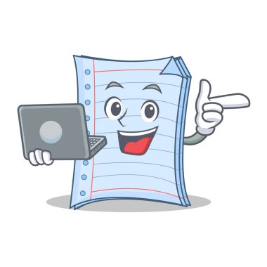 Laptop notebook karakter karikatür tarzı ile