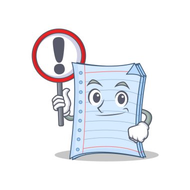 İşareti defter karakter karikatür tarzı ile