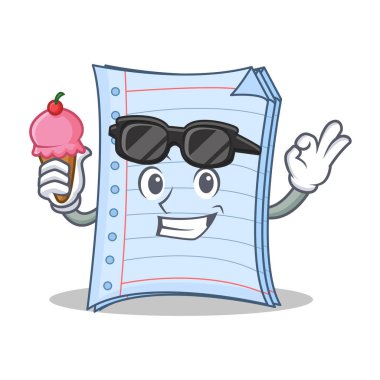 Dondurma defter karakter karikatür tarzı ile