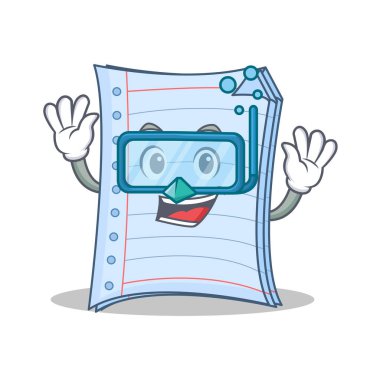 Dalış defter karakter karikatür tarzı