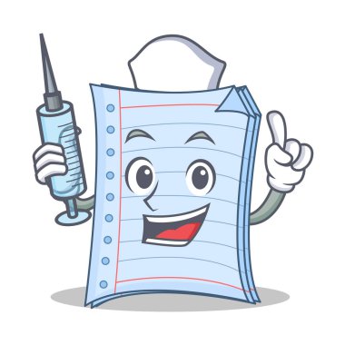 Hemşire defter karakter karikatür tarzı