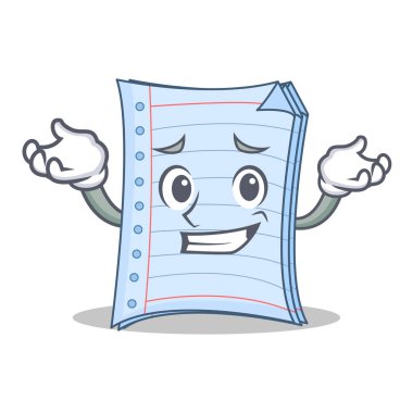 Sırıtan defter karakter karikatür tarzı