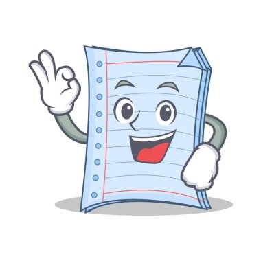 Defter karakter karikatür tarzı Tamam