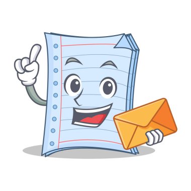 Zarf defter karakter karikatür tarzı ile