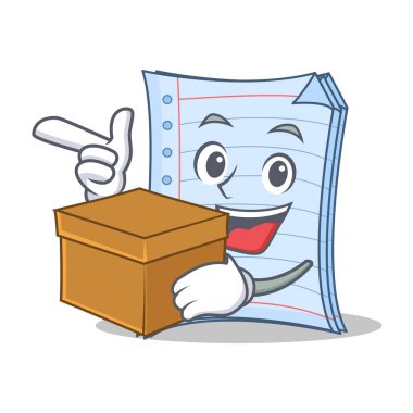 Kutusu defter karakter karikatür tarzı ile