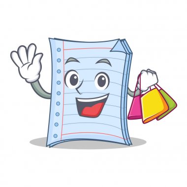 Defter karakter karikatür tarzı alışveriş